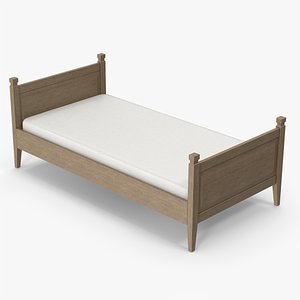 Wooden Bed 3D model