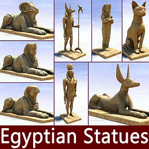 3d model of ancient egyptian egypt statues