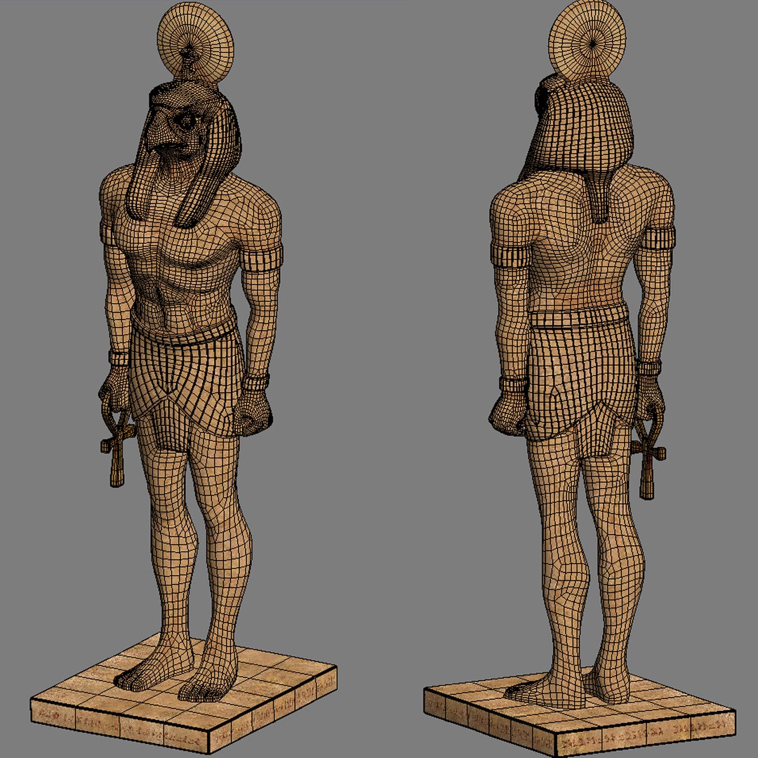 3d model of ancient egyptian egypt statues