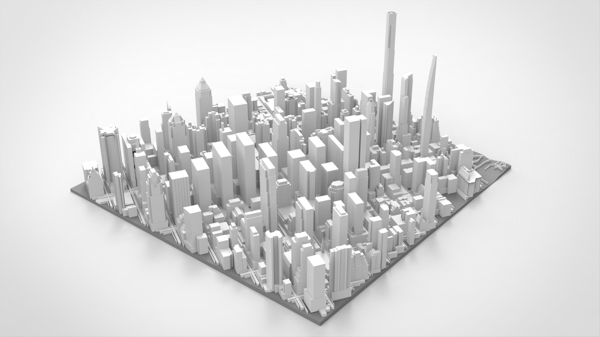 Cityscape New York USA Fragment City 3D Model - TurboSquid 2266463