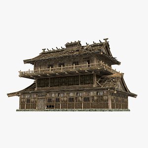 3D model A large wooden house in ancient Asia