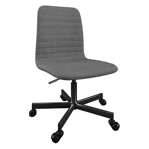 Amanda grey upholstered office chair Actona 3D