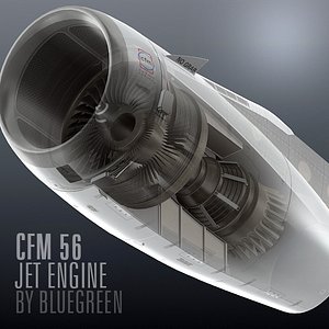 3d cfm56 jet engine