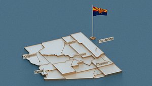 Arizona detailed Map with Animated Flag