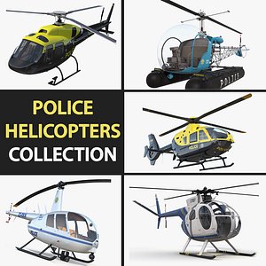 police helicopters eurocopter ec 3D model