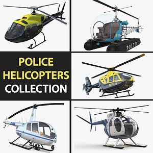 Police Helicopters 3D Models Collection