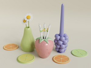 Fruit-Shaped Vase Decor Set