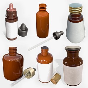 3D Amber Bottle Collection 