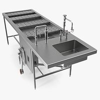 Autopsy Table with Integrated Sink