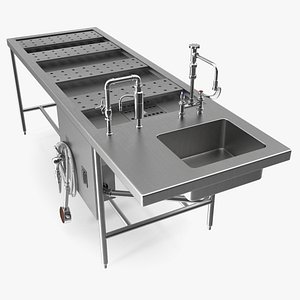 Autopsy Table with Integrated Sink