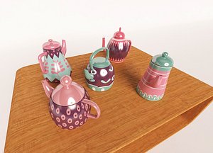 Teapot Ceramic Motif