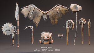 3D model Zombie Apocalypse Asset low-poly