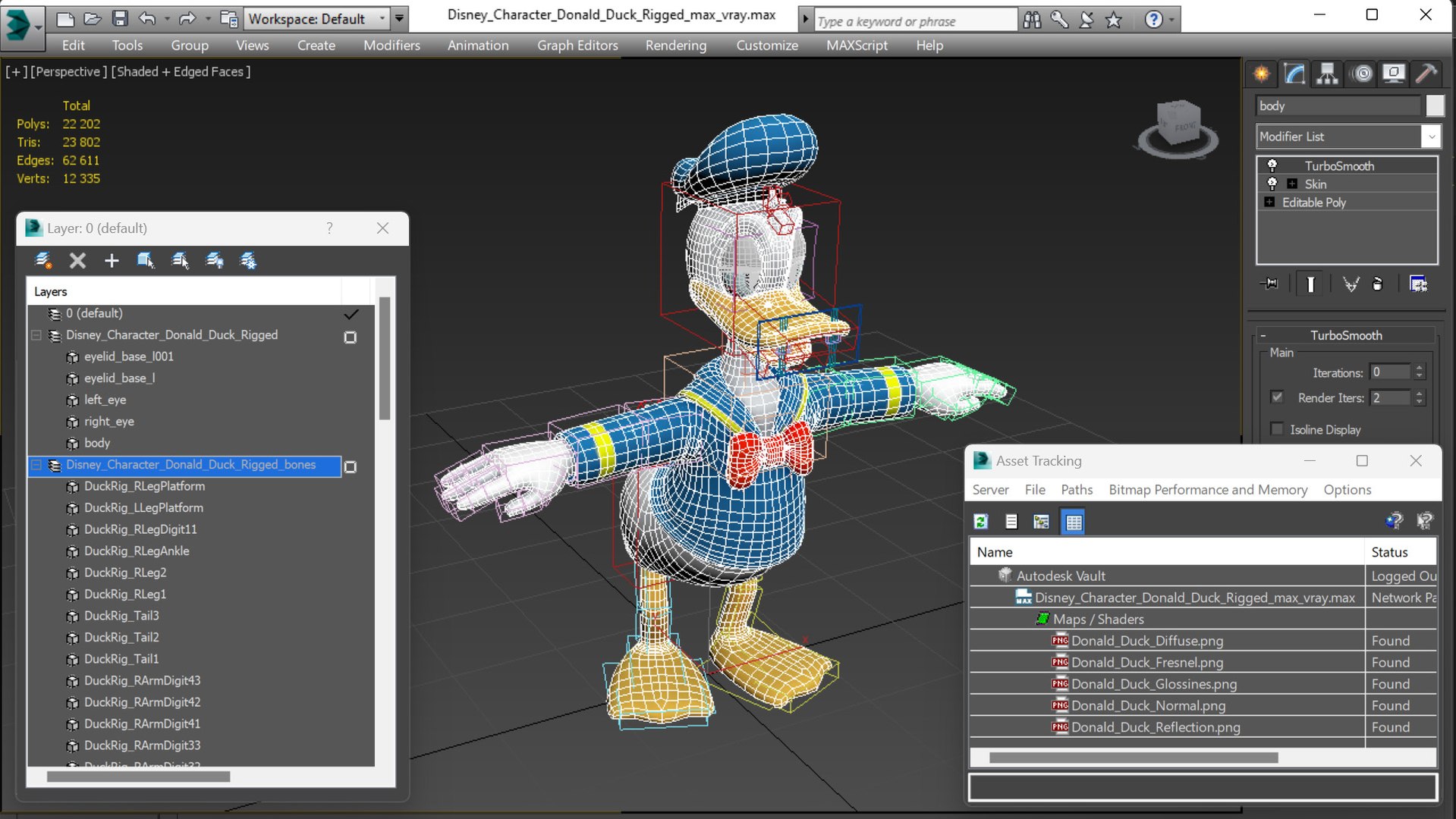 3D Disney Character Donald Duck Rigged - TurboSquid 2115337