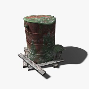 low-poly barrel 3d model