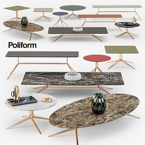 3D poliform mondrian coffee tables