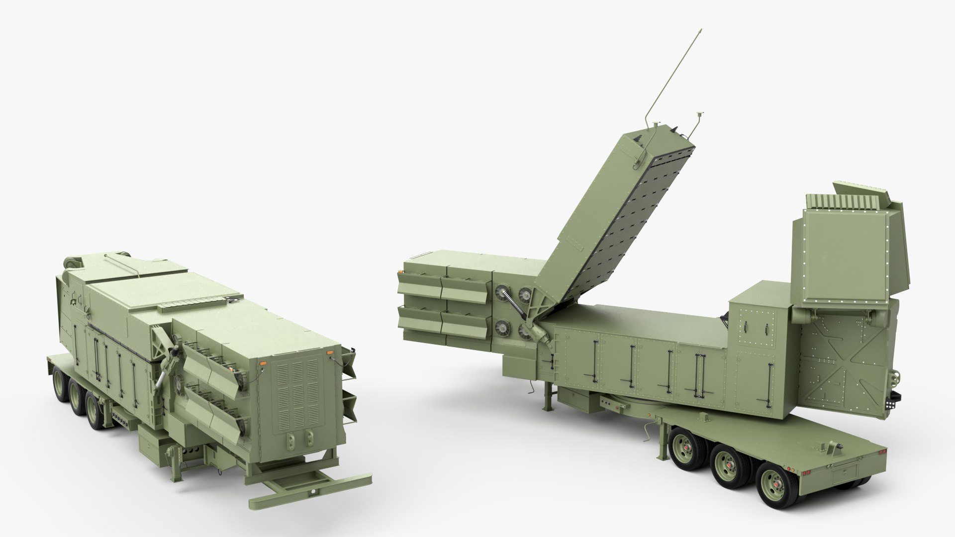 Factory Condition Military Radar Station Rigged 3D model preview