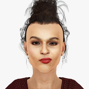 3D Zoe Kravitz 3D Rigged model ready for animation model