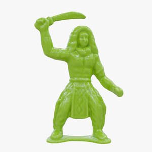 Plastic Native American Warrior Toy 02 3D model