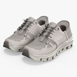 3D Skechers Slip Ins Work Shoes Pair Gray