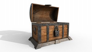 Chest Low-poly 3D model 3D