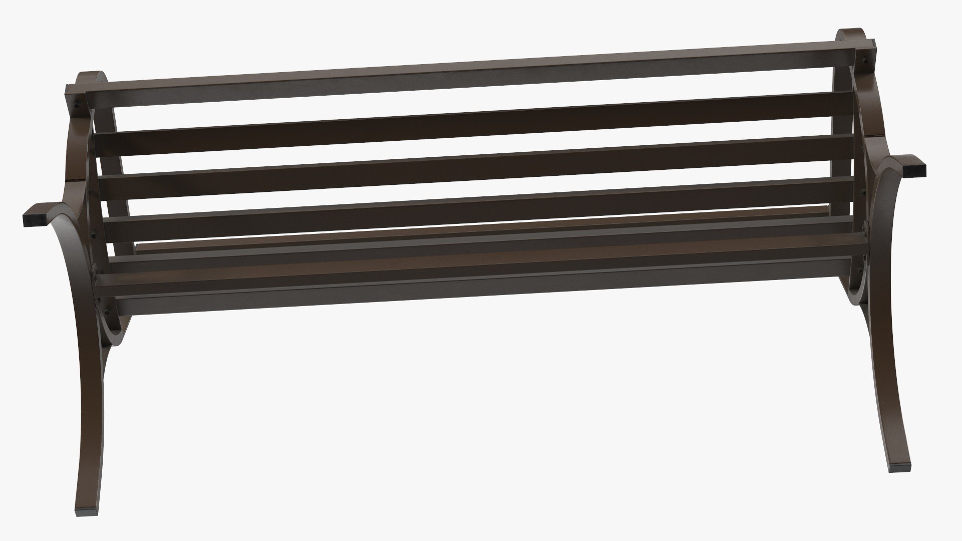 Long Metal Bench Brown 3D - TurboSquid 2062971