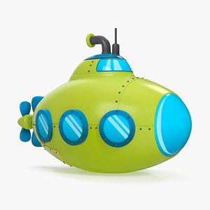 Cartoon Green Submarine