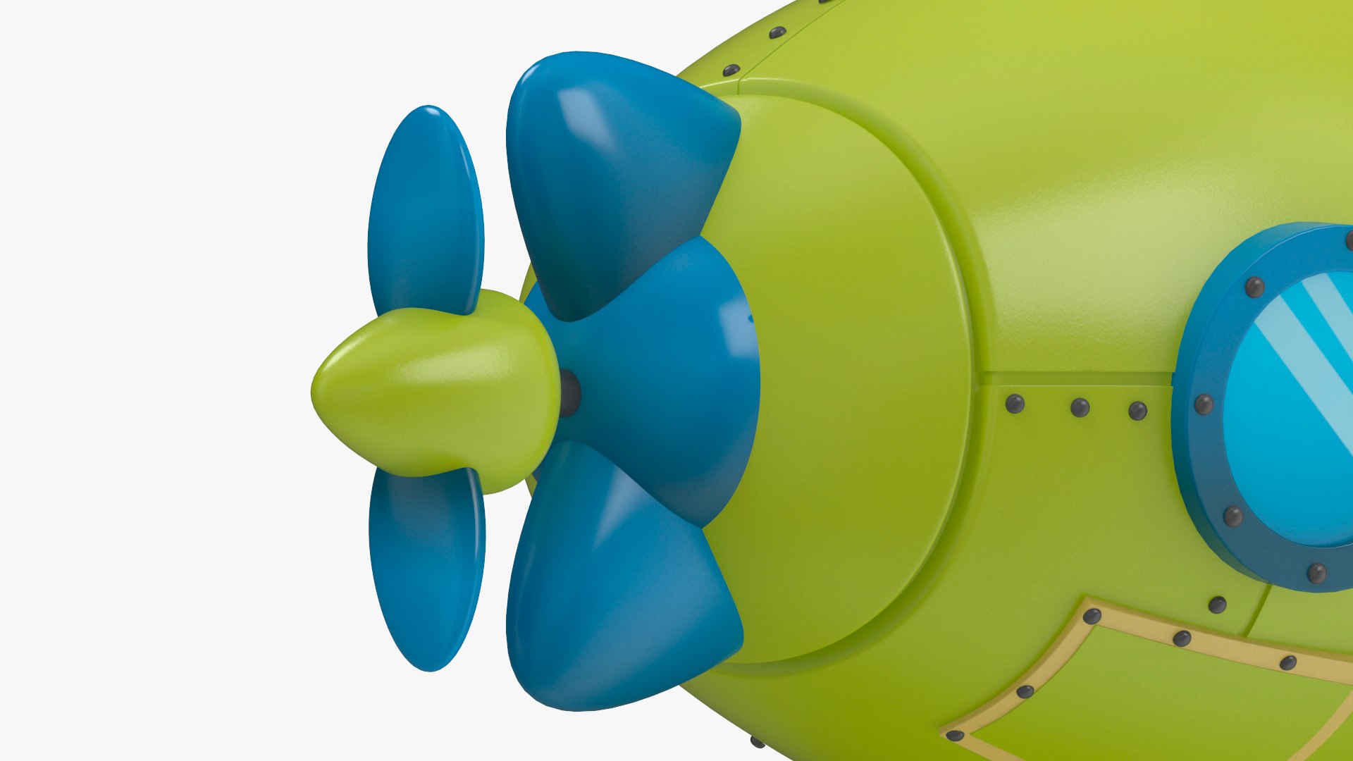 Cartoon Green Submarine 3D Model - TurboSquid 2205493