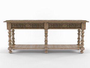 3D model Hooker Furniture Living Room Bexar Leg Huntboard