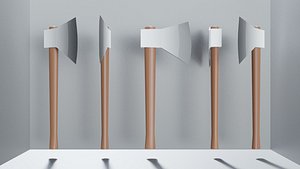 3D Lowpoly Wood Hatchet Axe model
