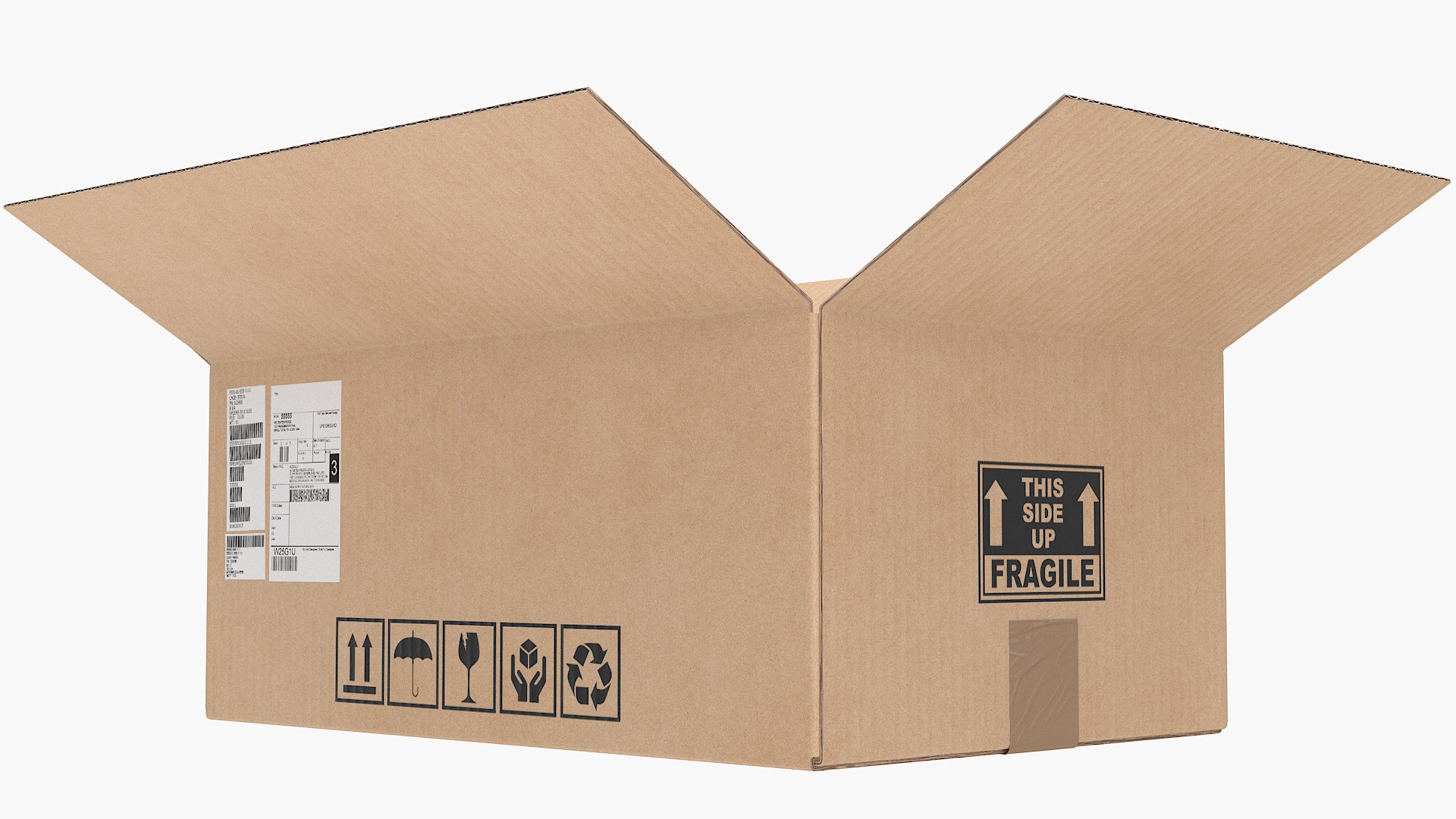 Cardboard Box 2 Open 3D model - TurboSquid 2180043