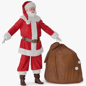 3D model Santa Claus with a Bag 2