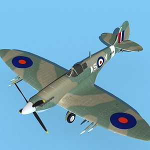 3D model Supermarine Spitfire MkXII V04