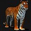 Animated Tiger with Two Color Variations White and Natural