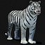 Animated Tiger with Two Color Variations White and Natural