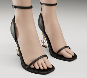 Saint Laurent heels glossy and mate 3D model