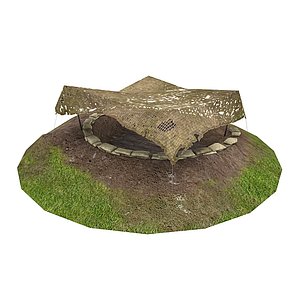 3d model of war 2 gun emplacement