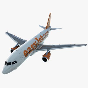 3d airbus a319 easyjet rigged