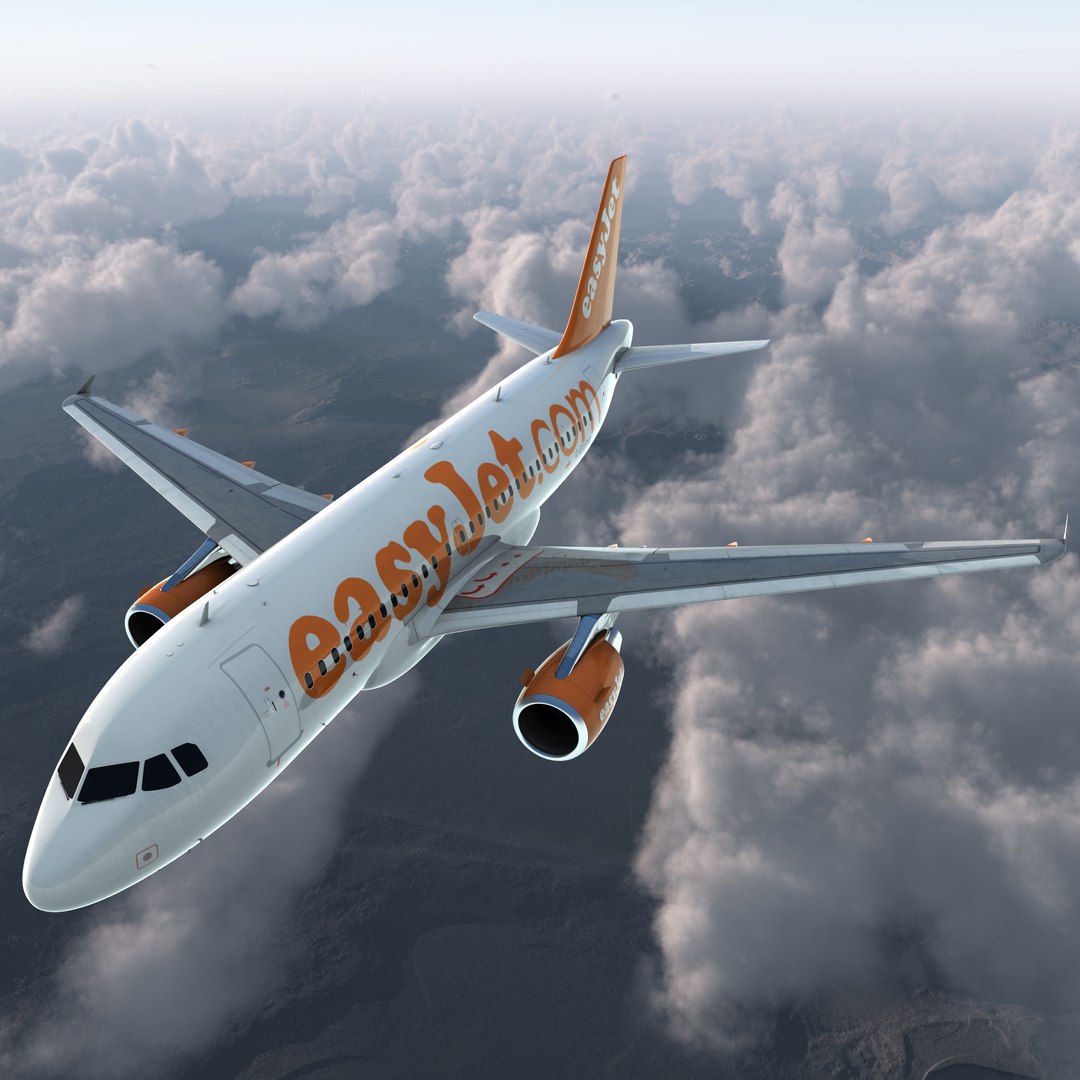 Airbus A319 EasyJet Rigged 3D Model 3D model preview