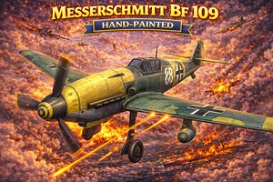 messerschmitt bf 109 hand-painted 3D