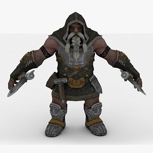 3D Warrior Rigged model