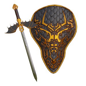 3D shield sword model
