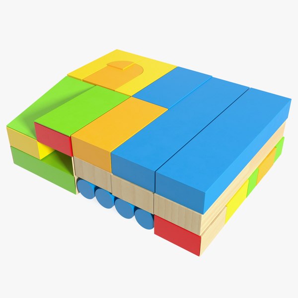 3D Wooden Constructor Colored model