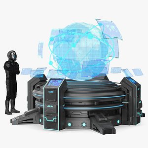 3D Cosmic Astronaut Control Desk