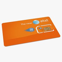 Sim Card AT&T 3D Model
