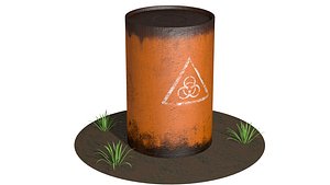 3D model barrel industry container