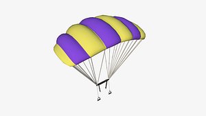 Parachute A02 Purple Yellow - Character Accessories Design 3D model