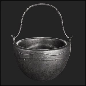 3D Medieval Cauldron PBR Game Ready