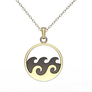 3D model Celestial Ripple Necklace Gold