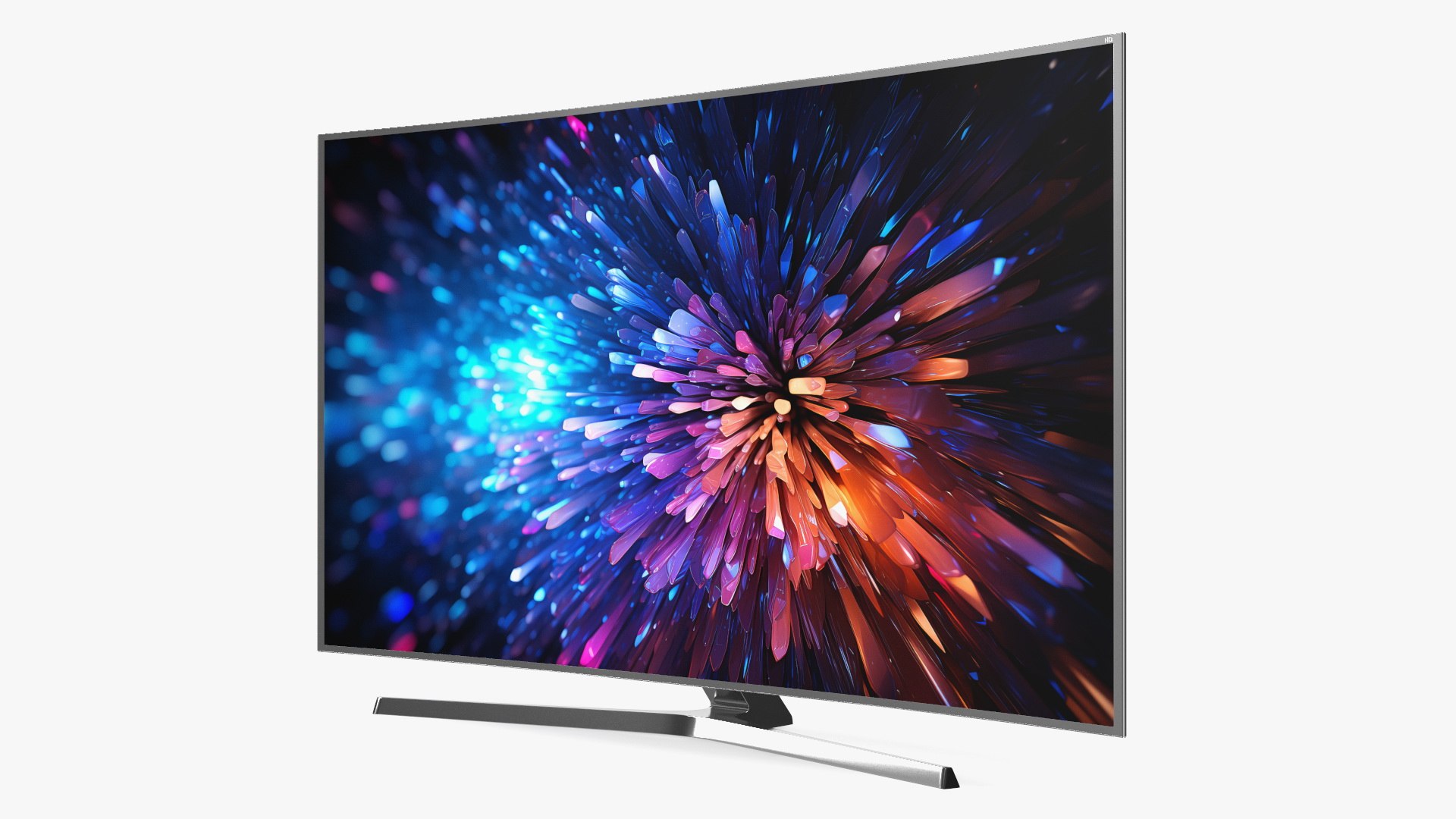 Curved LED TV 3D model preview