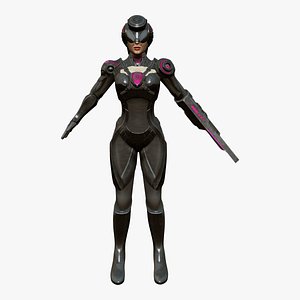 3D Cyborg Security Robo Suit model